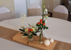 Mariage centre de table côté fleurs creation votre fleuriste à Mably